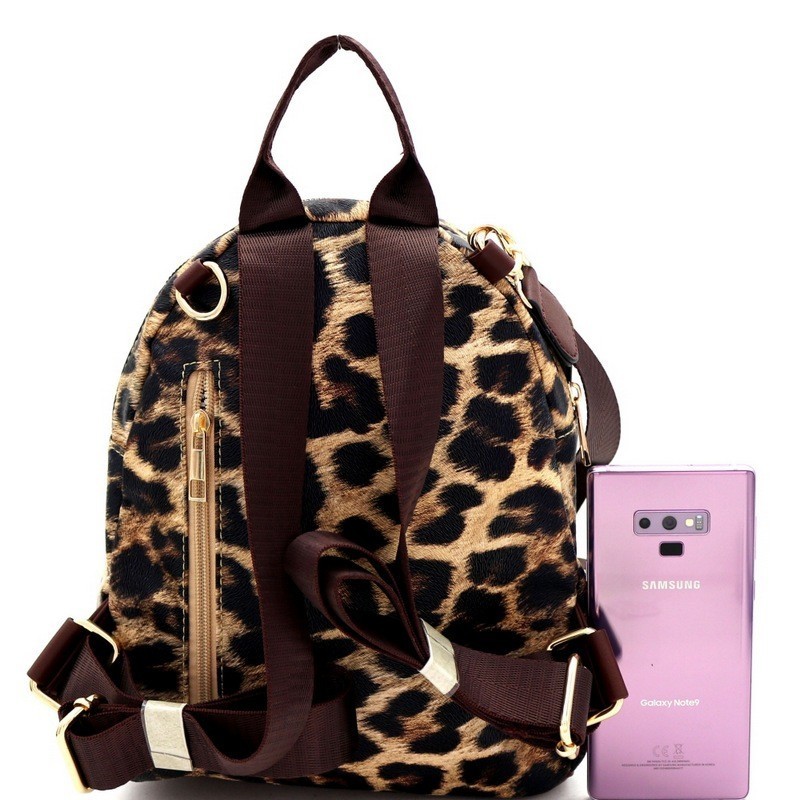 leopard backpack purse